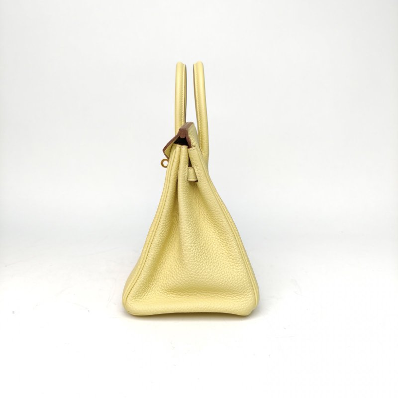 HERMES Birkin251Z小雞黃Togo皮Z刻金扣肩背包-1