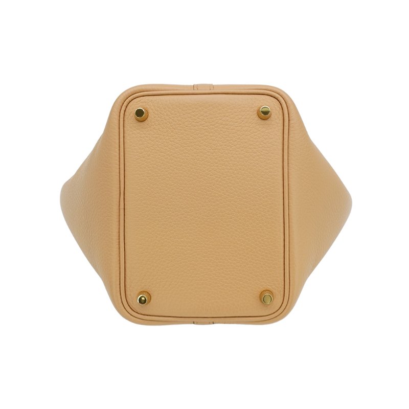 Hermes 展示品 Picotin 18 牛皮金釦手提包(Chai奶茶色)-4