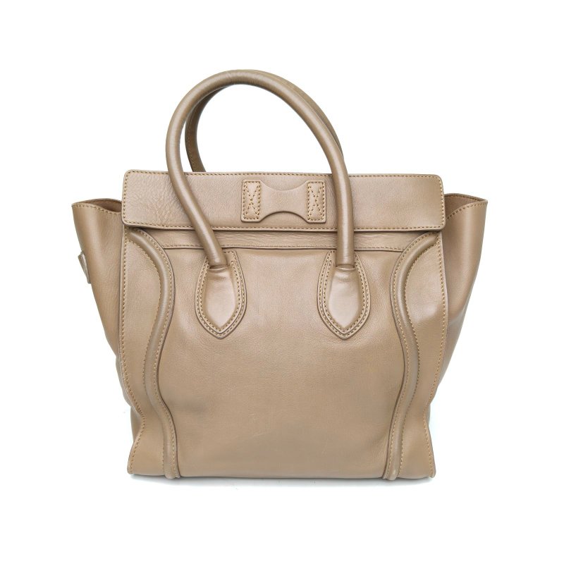 CELINE Luggage笑臉包Mini30棕色牛皮肩背包-2