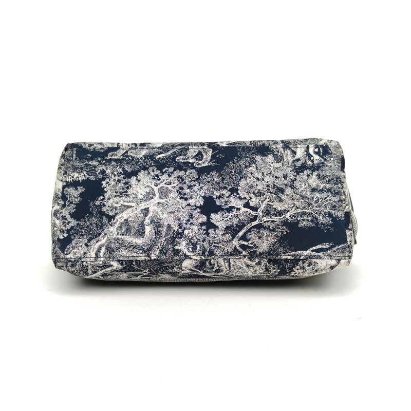 DIOR DiortravelNomad飯盒包中號22藍色帆布金扣2023肩背包-4