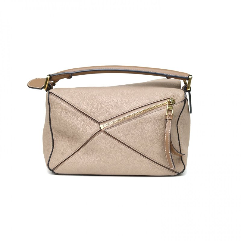 LOEWE Puzzle24幾何包小號卡其色牛皮肩背包-2