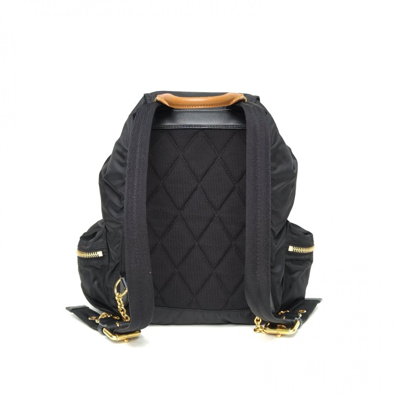 Burberry TheRucksack軍旅雙肩包中號黑色尼龍肩背包-2