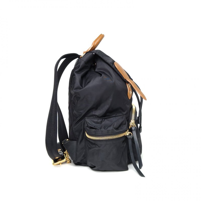 Burberry TheRucksack軍旅雙肩包中號黑色尼龍肩背包-3