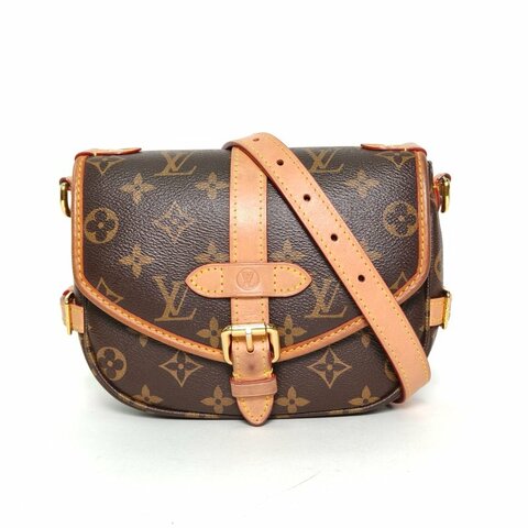 LOUIS VUITTON Saumur雙子星小號20老花PVC晶片肩背包