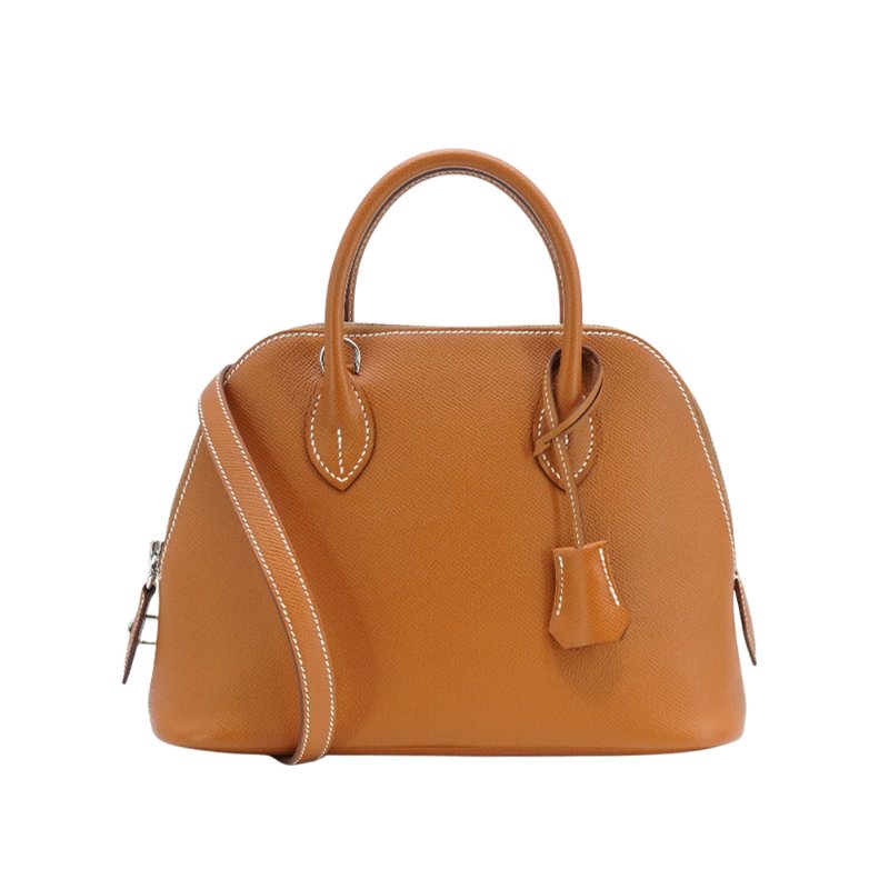 Hermes 展示品 Bolide Epsom牛皮手提斜背二用包-25cm(銀釦/Gold棕)-1