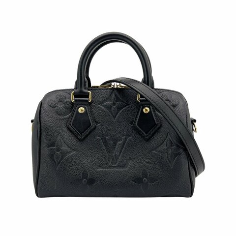 Louis Vuitton 展示品 Speedy 20 全皮壓紋手提斜背二用包(M58953-黑)