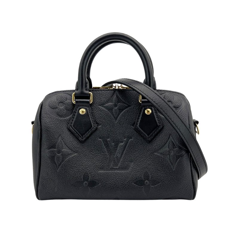 Louis Vuitton 展示品 Speedy 20 全皮壓紋手提斜背二用包(M58953-黑)-0