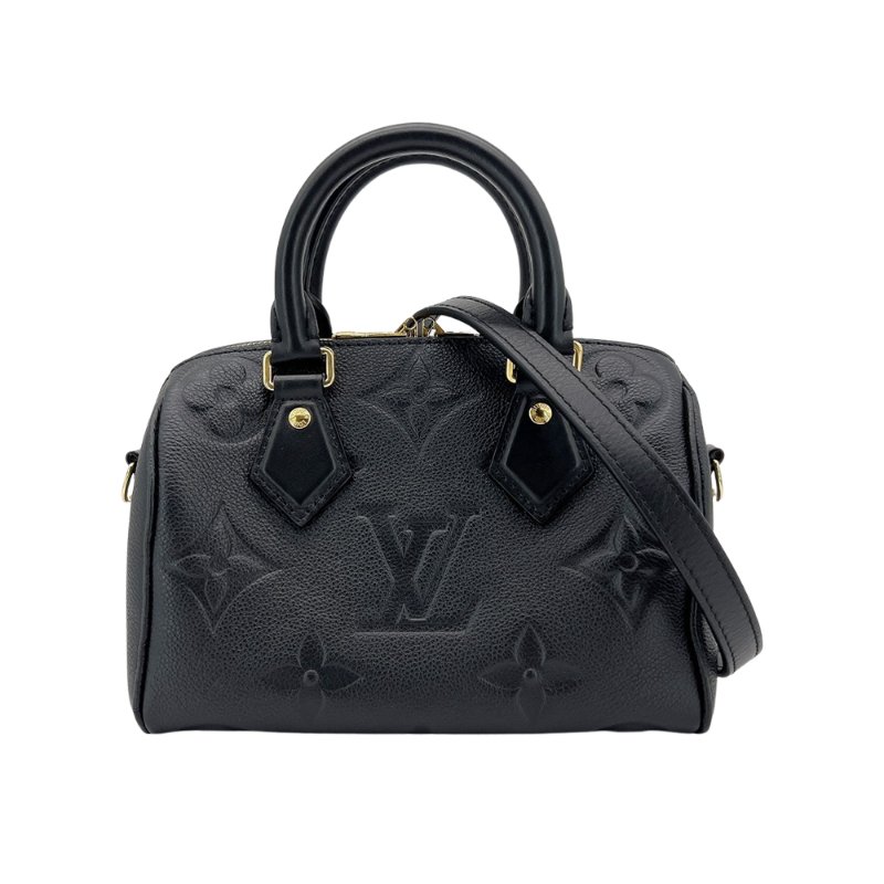 Louis Vuitton 展示品 Speedy 20 全皮壓紋手提斜背二用包(M58953-黑)-2