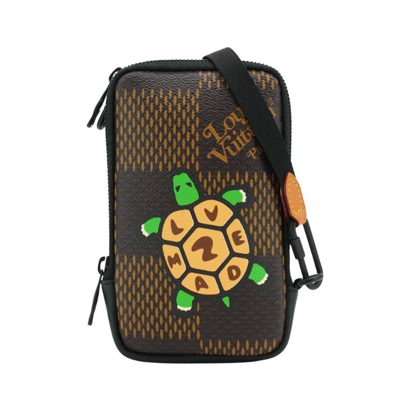 Louis Vuitton 展示品 Nigo聯名款烏龜圖案斜背手機包(N40377-咖)-0