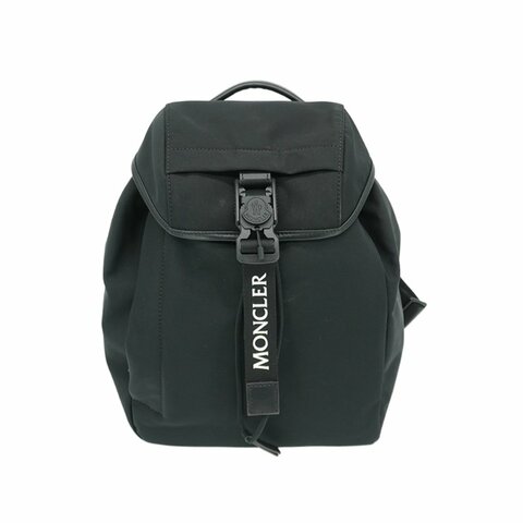 Moncler 尼龍磁吸釦束口後背包(黑)