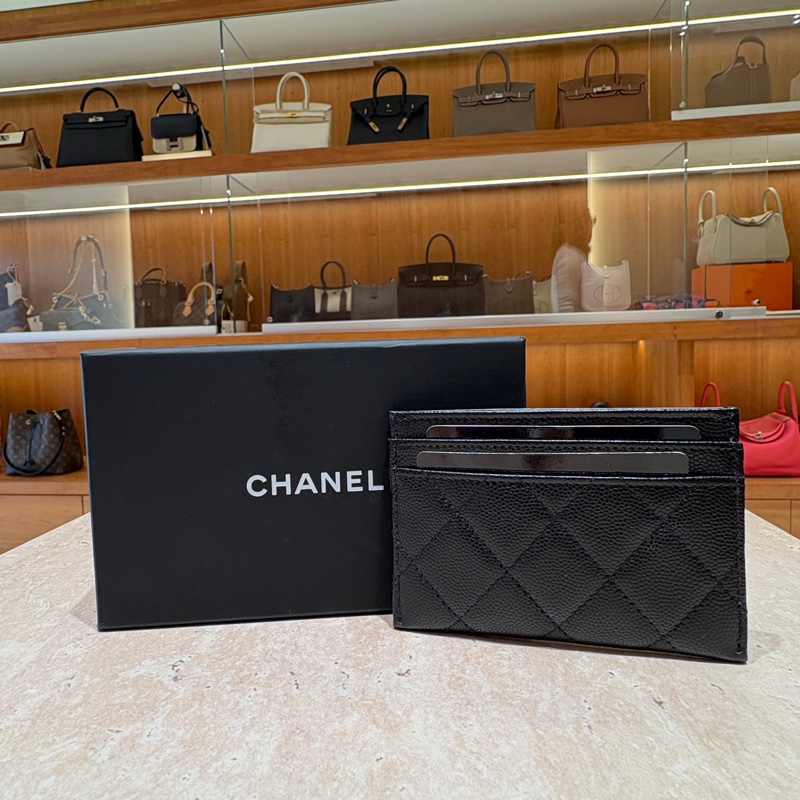 【滿鑽雙C極奢閃耀】CHANEL Classic Card Holder 香奈兒 雙C滿鑽編織LOGO 菱格卡夾／名片夾-2