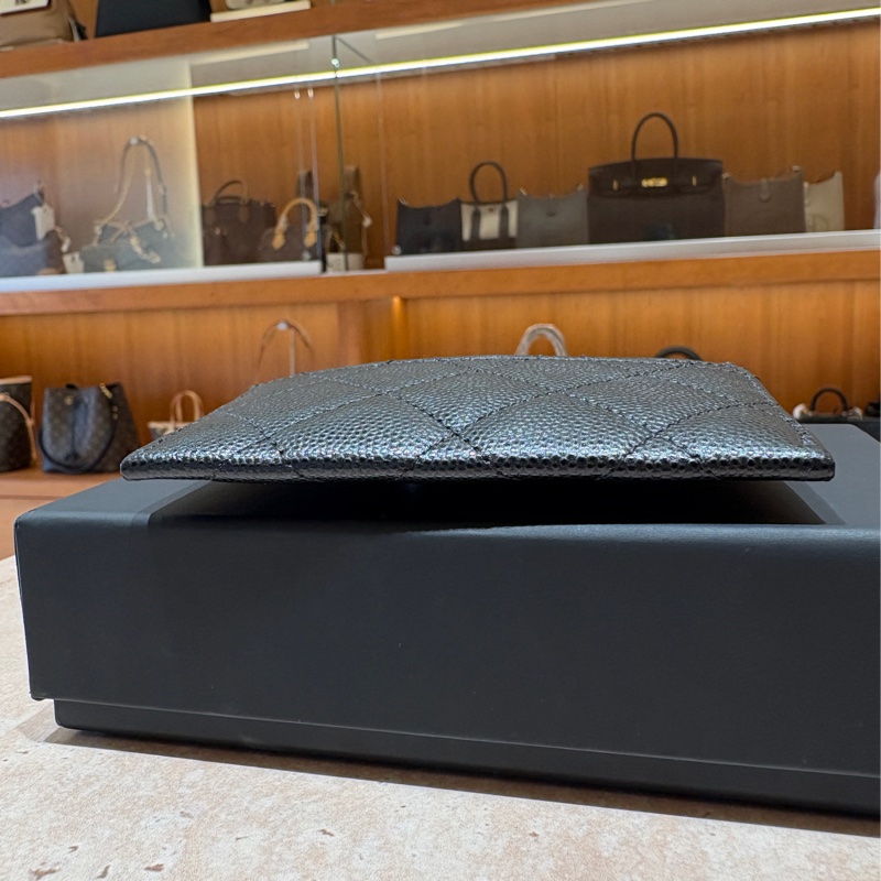 【滿鑽雙C極奢閃耀】CHANEL Classic Card Holder 香奈兒 雙C滿鑽編織LOGO 菱格卡夾／名片夾-3