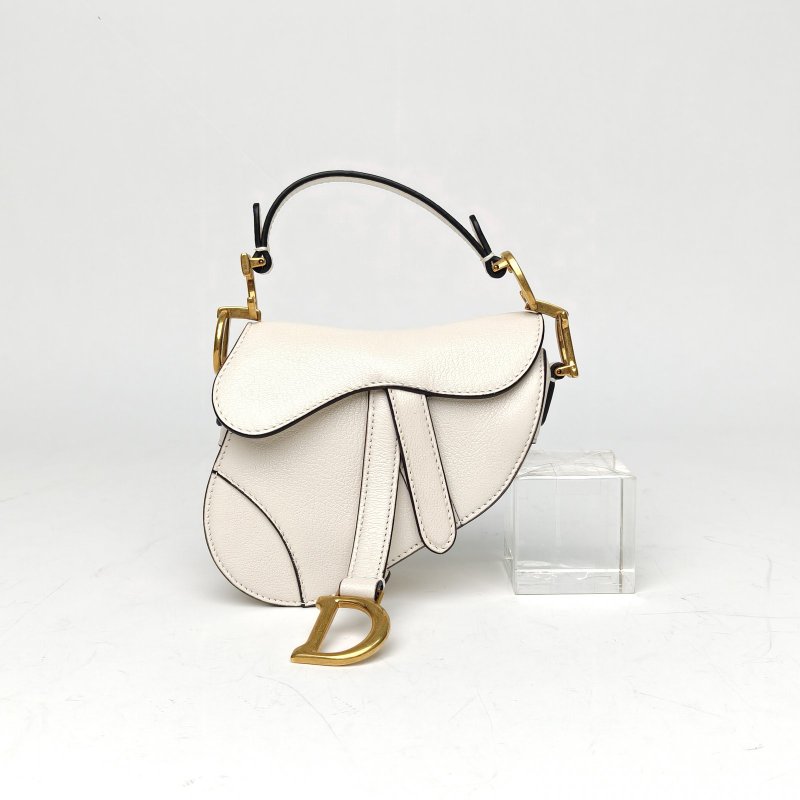 DIOR SADDLE馬鞍超Mini12白色羊皮金扣2021肩背包-0