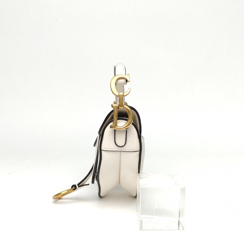 DIOR SADDLE馬鞍超Mini12白色羊皮金扣2021肩背包-1