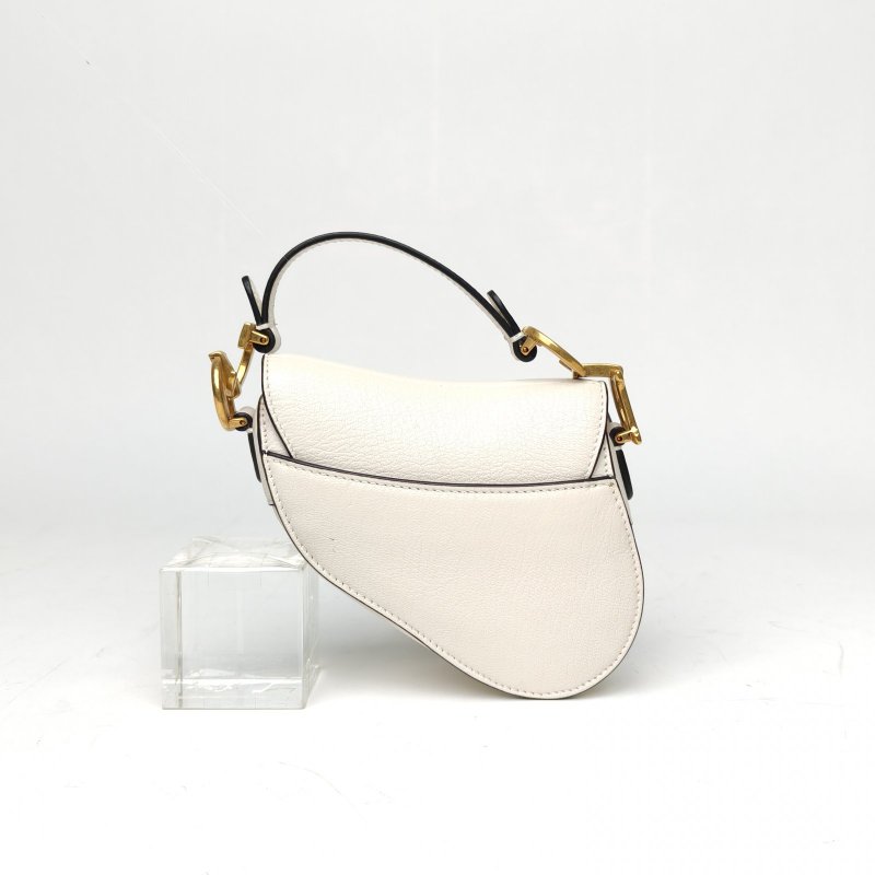 DIOR SADDLE馬鞍超Mini12白色羊皮金扣2021肩背包-2
