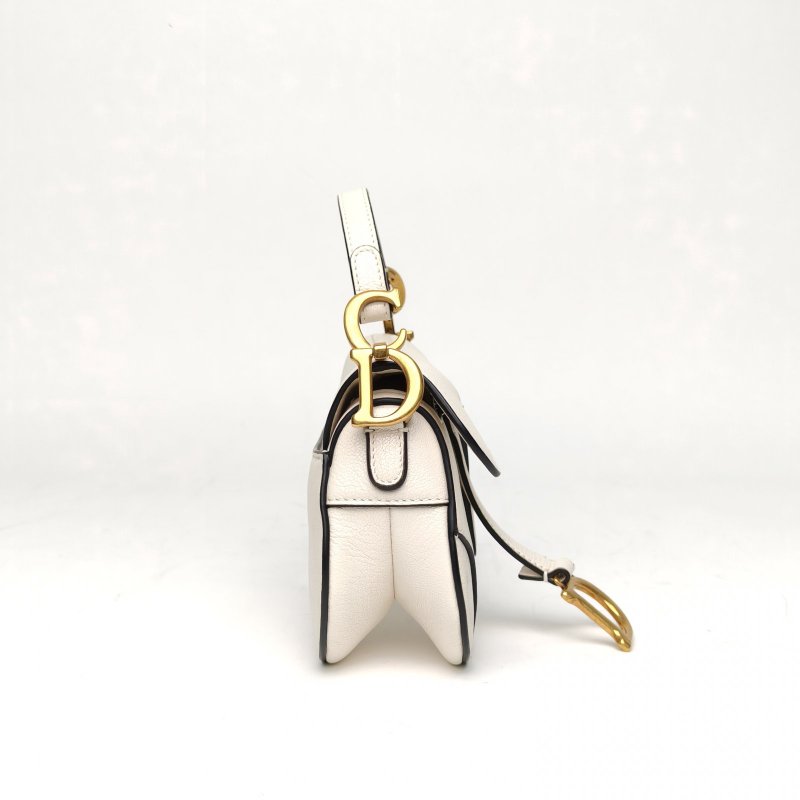 DIOR SADDLE馬鞍超Mini12白色羊皮金扣2021肩背包-3