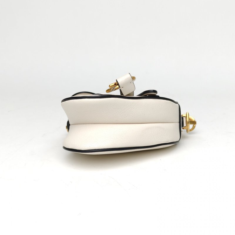 DIOR SADDLE馬鞍超Mini12白色羊皮金扣2021肩背包-4
