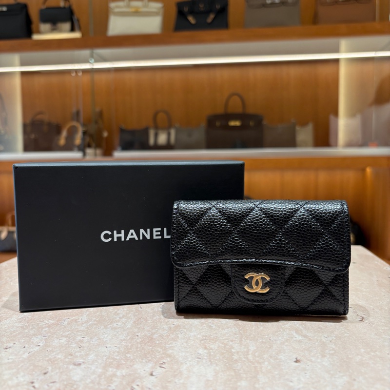 【經典不敗．實用俏麗】CHANEL Classic Flap Card Holder 香奈兒 經典翻蓋卡夾／零錢包（晶片款）-0