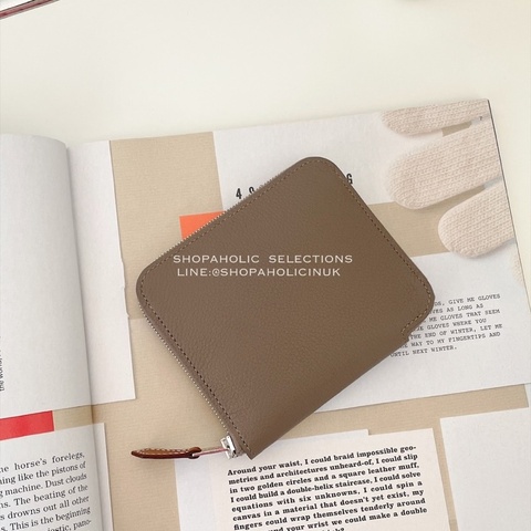 Hermès silk’in wallet絲巾短夾大象灰銀鏈