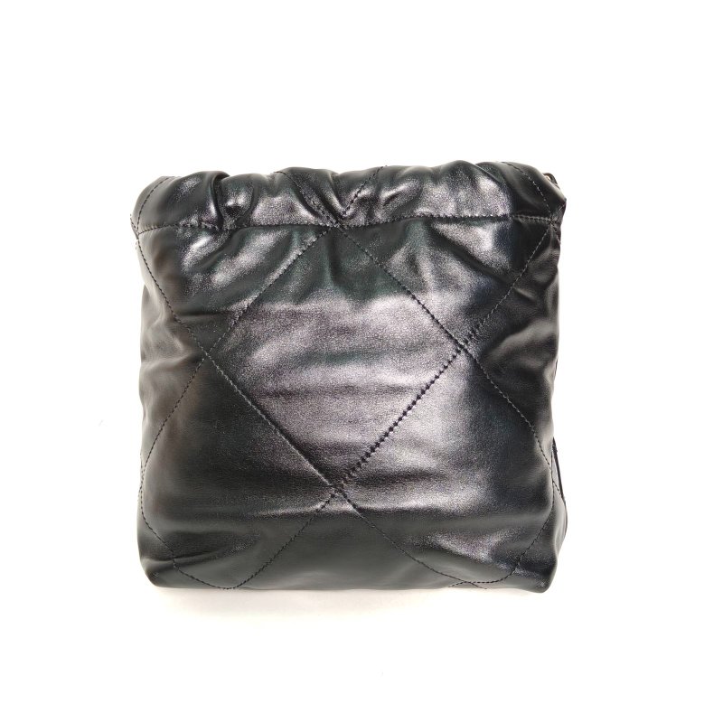 CHANEL 22BagTote托特包Mini20黑色牛皮晶片開金扣肩背包-2