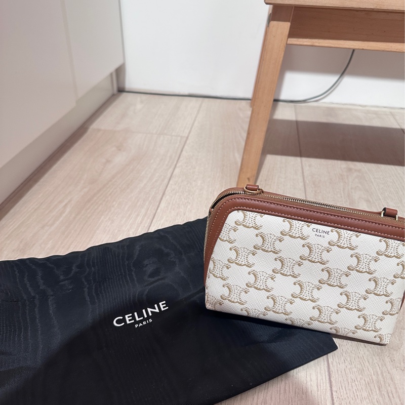 Celine 鏈條貝殼包 白色-0