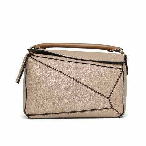 LOEWE Puzzle24幾何包小號拼色牛皮肩背包
