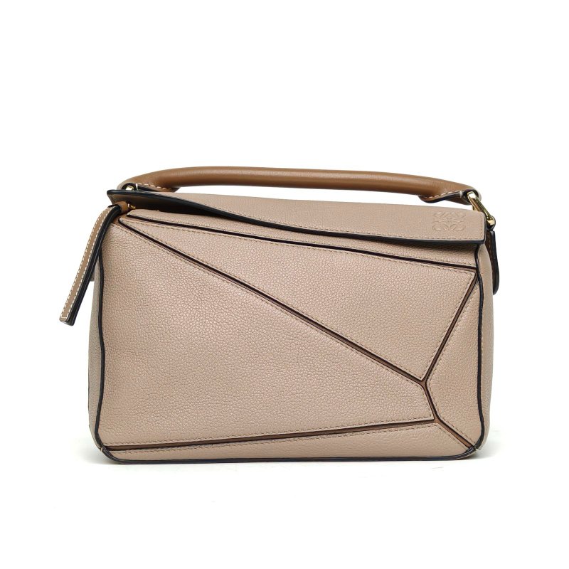 LOEWE Puzzle24幾何包小號拼色牛皮肩背包-0