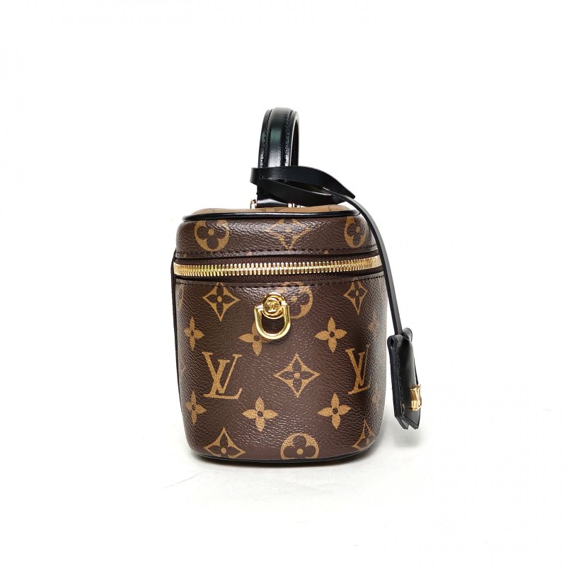LOUIS VUITTON Vanity化妝包小號19老花PVC金扣晶片肩背包-3