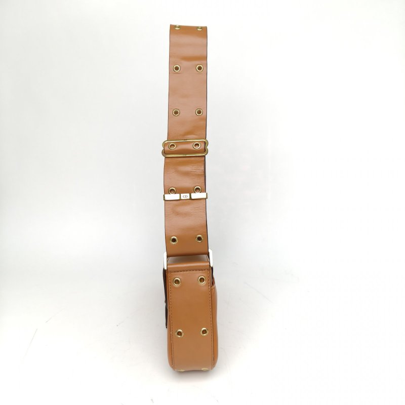 DIOR 中古punk腋下包金棕色牛皮金扣2002肩背包-1