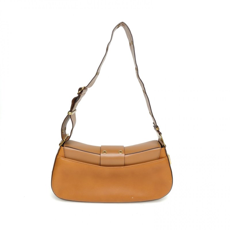 DIOR 中古punk腋下包金棕色牛皮金扣2002肩背包-2