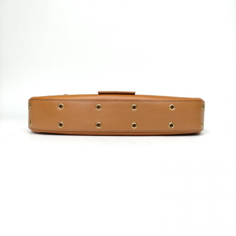 DIOR 中古punk腋下包金棕色牛皮金扣2002肩背包-4