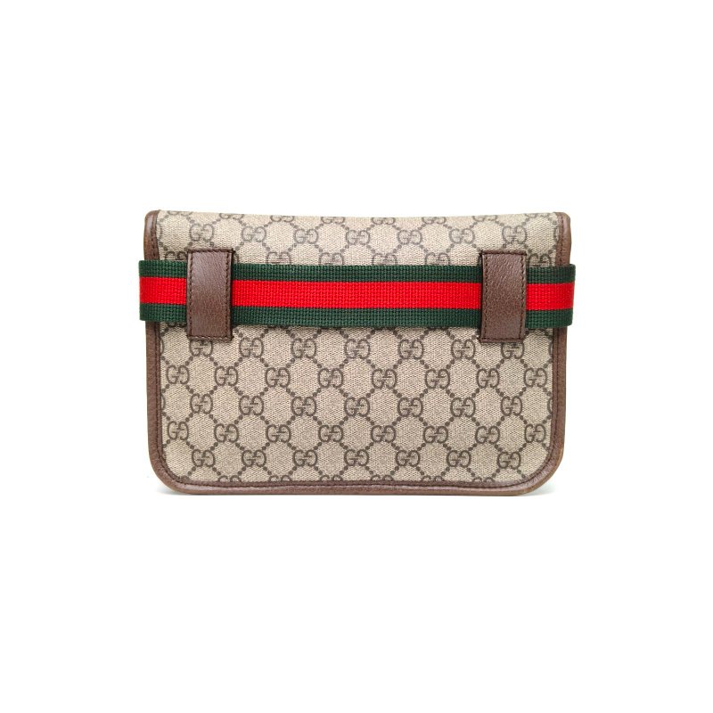 GUCCI NeoVintage虎頭腰包24烏木色PVC金扣肩背包-2