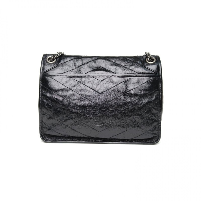 SAINT LAURENT Niki中號28黑色牛皮黑扣肩背包-2