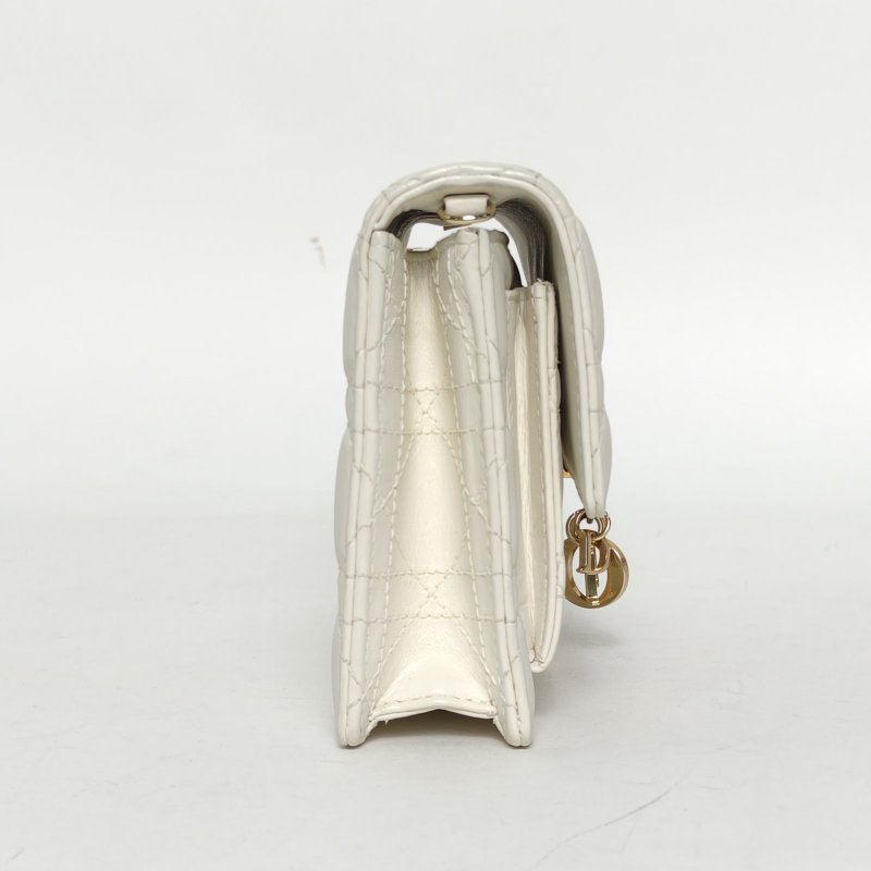 DIOR MyDior珍珠鏈條包woc/19.5白色羊皮金扣2022肩背包-1