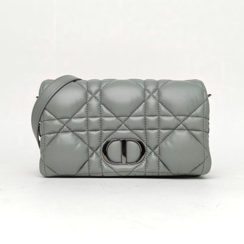 DIOR Caro小號20灰色牛皮鎢鋼扣2022肩背包-0