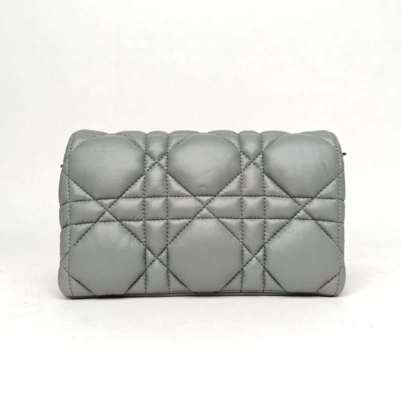 DIOR Caro小號20灰色牛皮鎢鋼扣2022肩背包-2