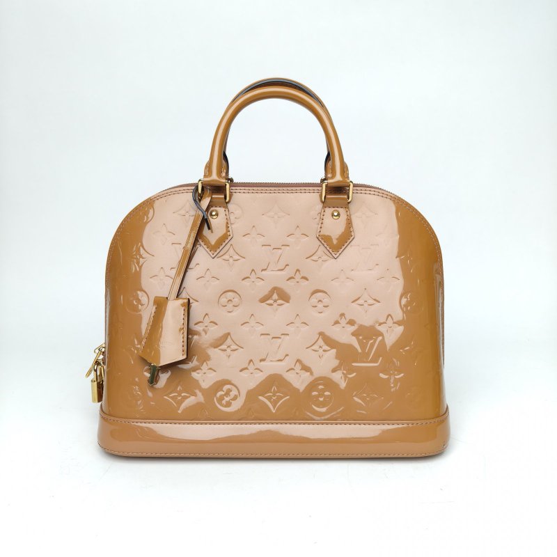 LOUIS VUITTON ALMA貝殼包小號32焦糖色漆皮2013肩背包-0