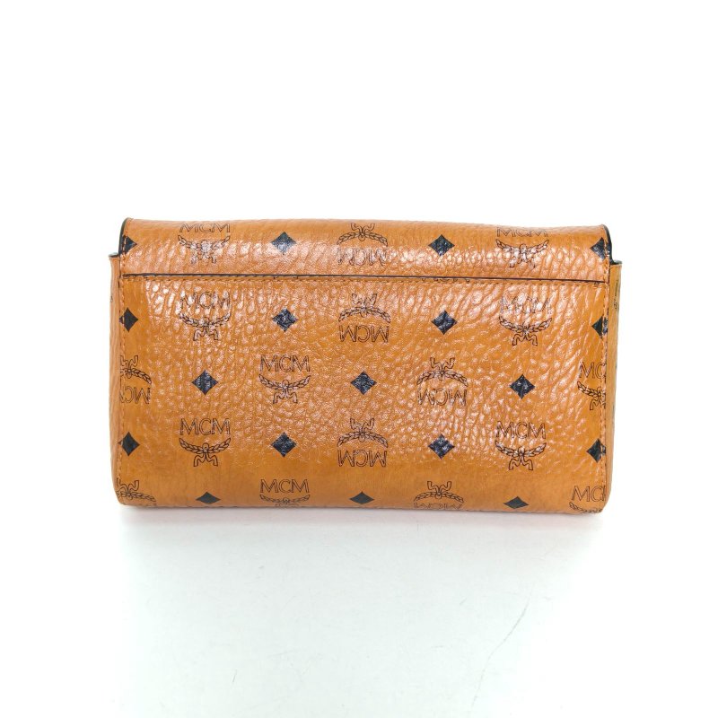 MCM 幹邑色牛皮金扣經典信封WOC鏈條包肩背包-2