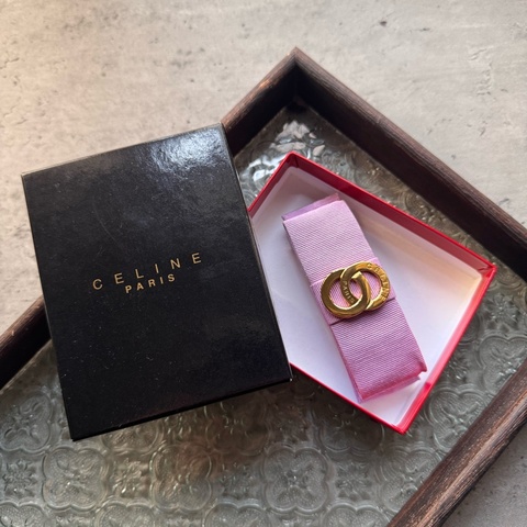 Celine Vara Bow 蝴蝶髮夾 彈弓夾 粉紫色 法國製