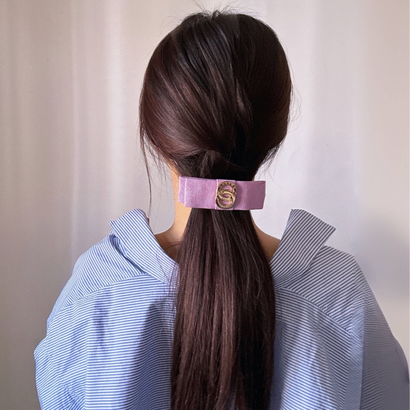 Celine Vara Bow 蝴蝶髮夾 彈弓夾 粉紫色 法國製-1