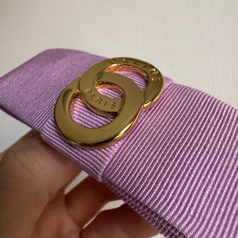 Celine Vara Bow 蝴蝶髮夾 彈弓夾 粉紫色 法國製-12