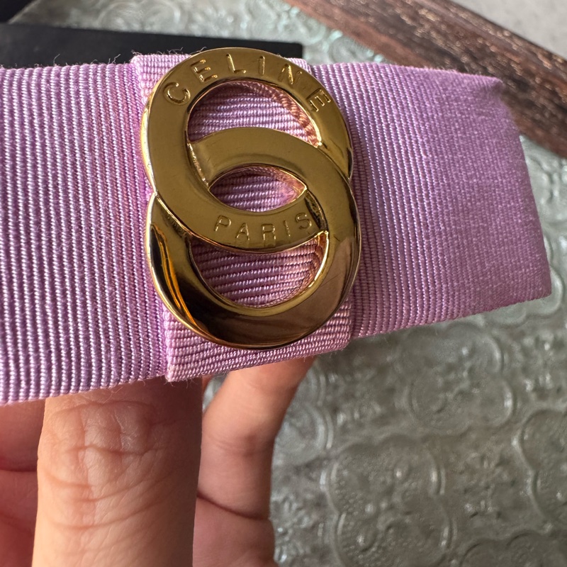 Celine Vara Bow 蝴蝶髮夾 彈弓夾 粉紫色 法國製-16