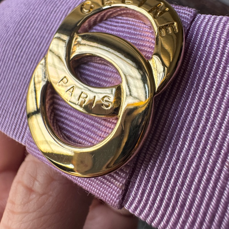 Celine Vara Bow 蝴蝶髮夾 彈弓夾 粉紫色 法國製-17