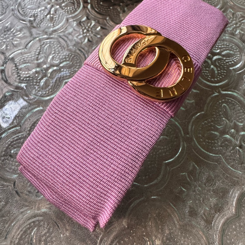 Celine Vara Bow 蝴蝶髮夾 彈弓夾 粉紫色 法國製-18