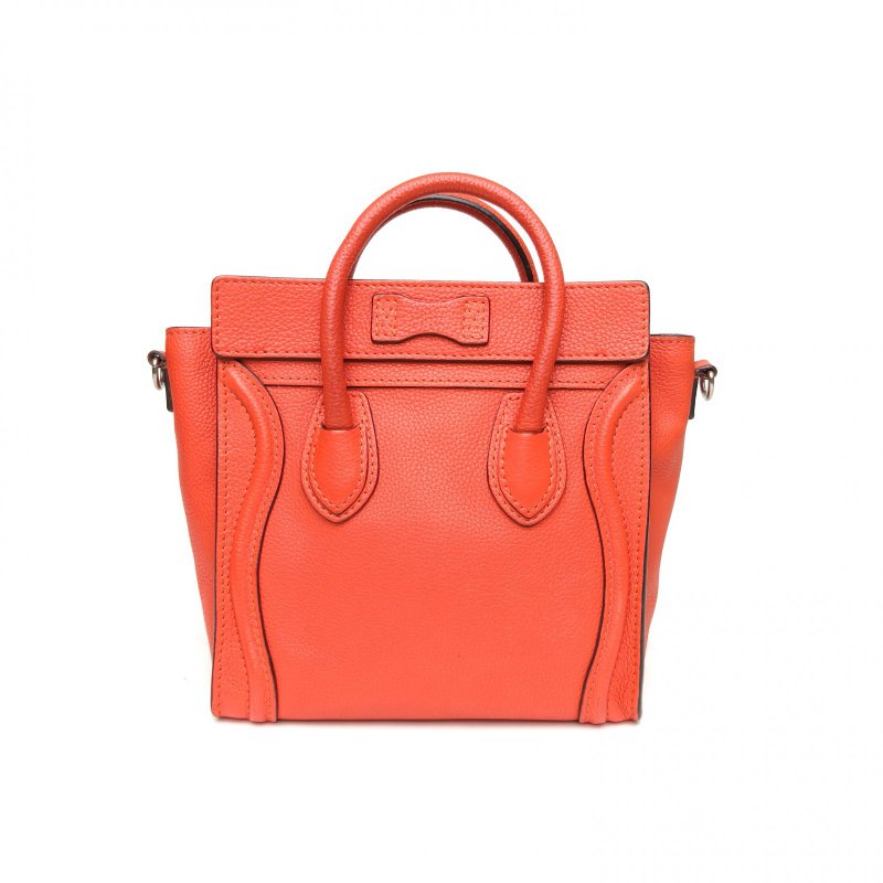 CELINE Luggage笑臉包Nano20紅色牛皮肩背包-2