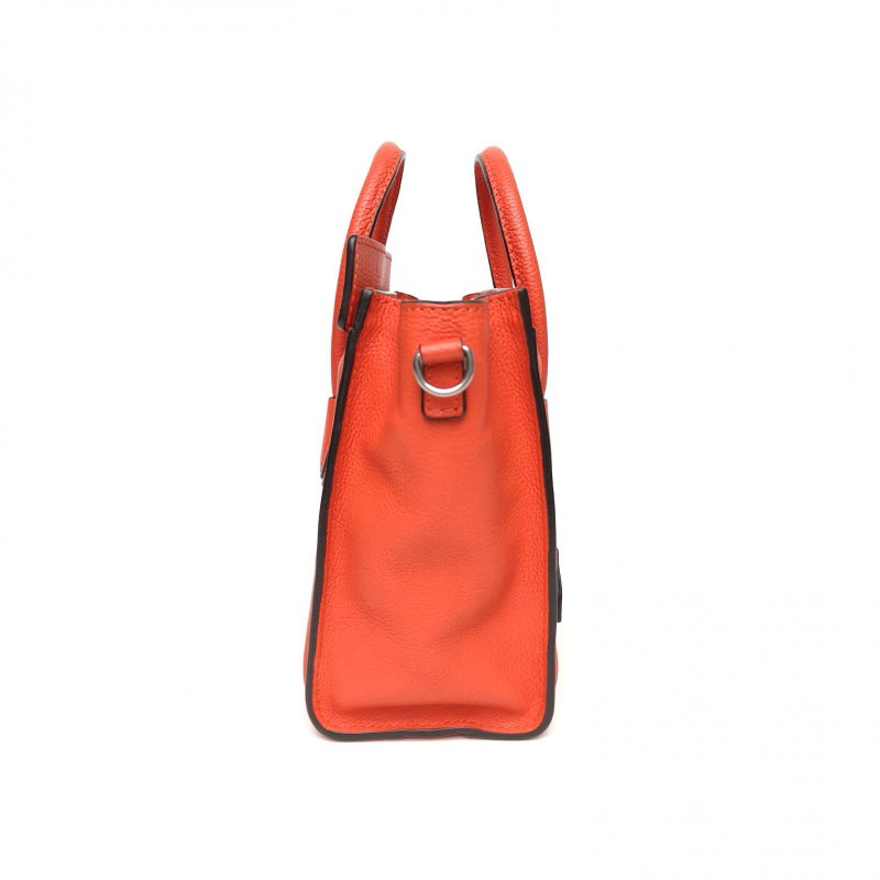 CELINE Luggage笑臉包Nano20紅色牛皮肩背包-3