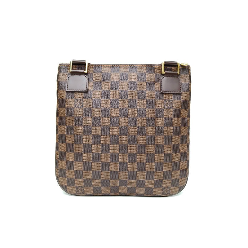LOUIS VUITTON 棕色棋盤格PVC2008中古郵差包斜跨包肩背包-2
