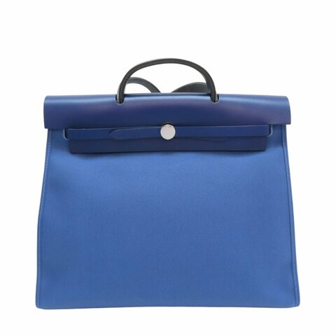 【再降價】藍色 帆布 Herbag 39 肩背包 銀扣 C刻