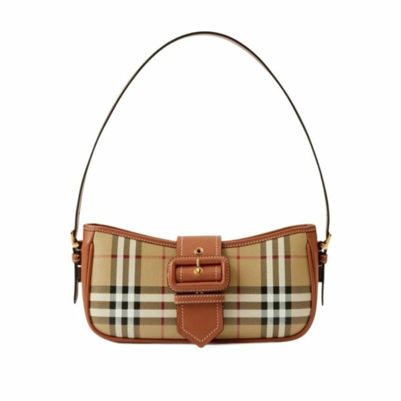BURBERRY 格紋斜背扣單肩包 80705631-0