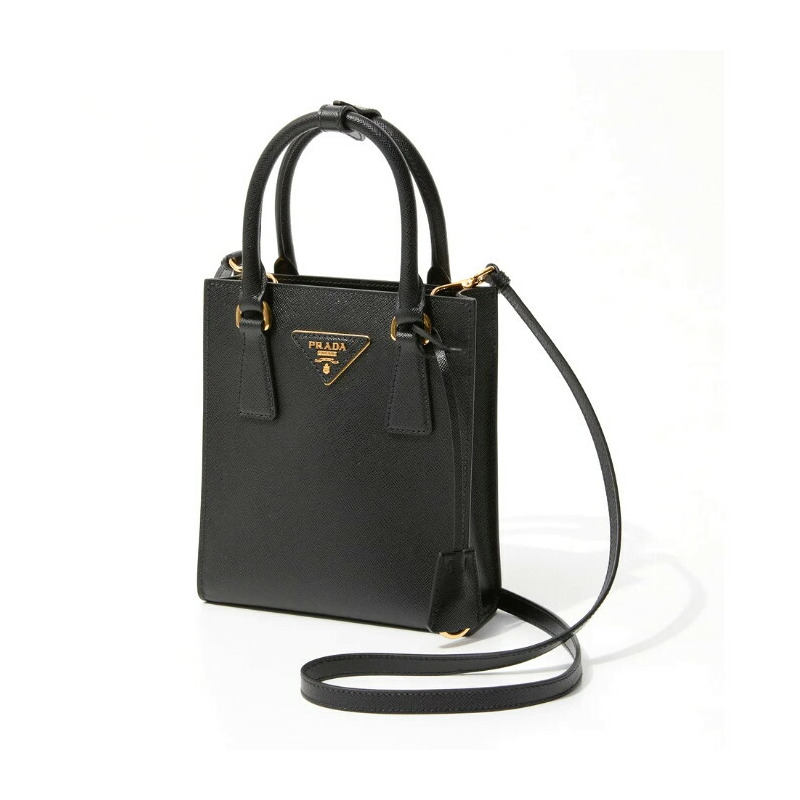 PRADA 印有流行三角形標誌的 Saffiano 手提包-4